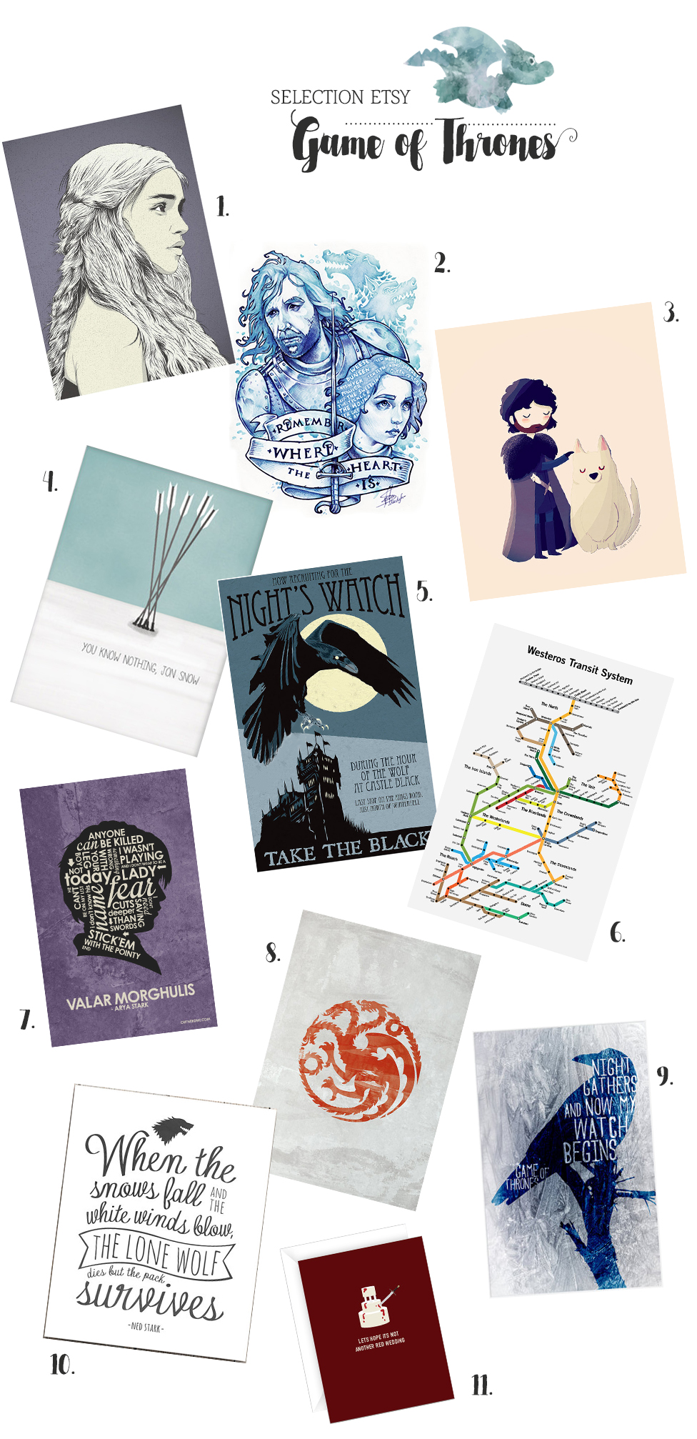 Sélection Etsy Game of Thrones